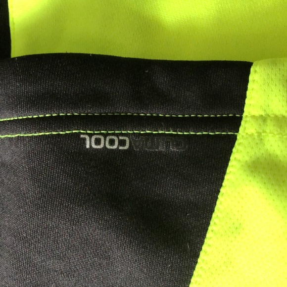 Neon Yellow/Green Adidas ClimaCool 1/4 Zip Running Jacket - Men's Large - Picture 7 of 11